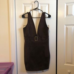 Faux suede dress
